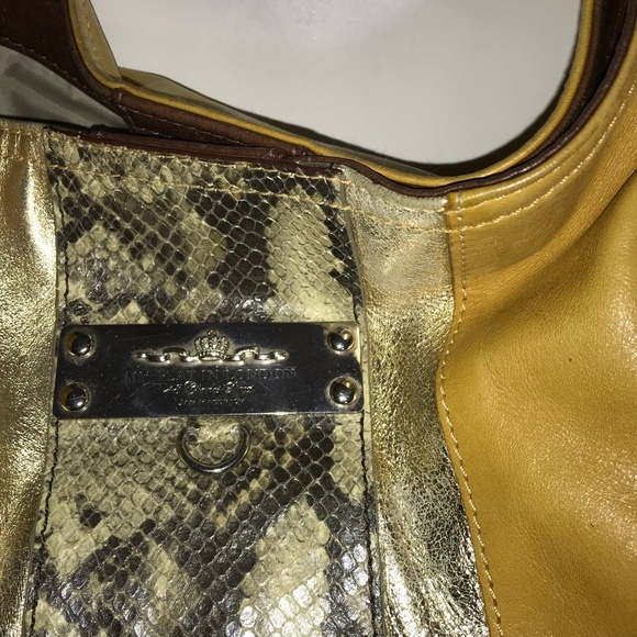 My Flat in London Snakeskin Hobo Vtg Bag (Rare) w/ Stud Bottom Great Condition - Picture 2 of 11